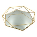 Tray 36X31*7Cm Mirror Geometrical Wire Frame Irm10305