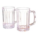 Beer Mug 400ml Clear Glass Grooved CU292