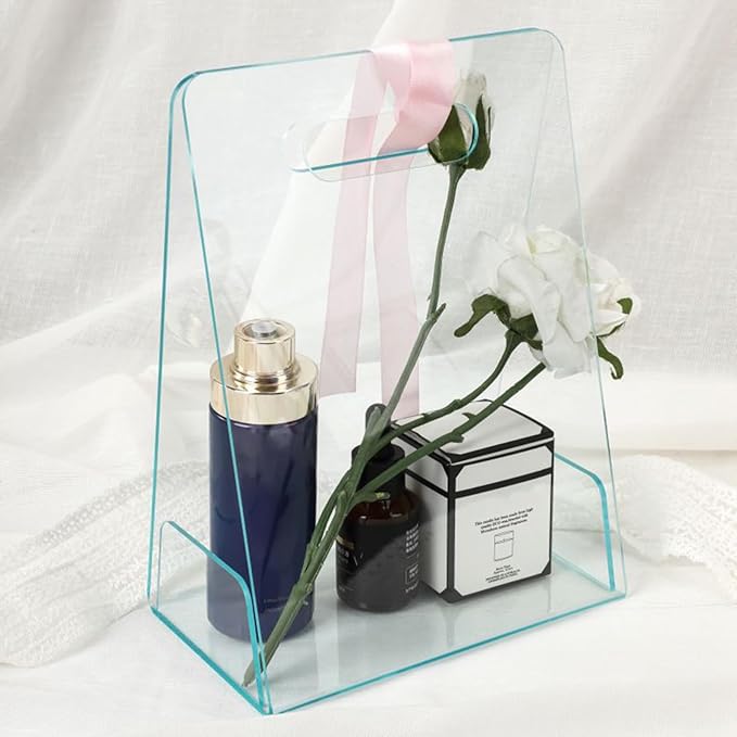 Gift Bag 25x25x25cm Triangular Round Top 3mm Clear Premium Acrylic