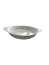 Dish 20x3.5cm Round With Handles Fluted Outer Porcelain ZLF-R002