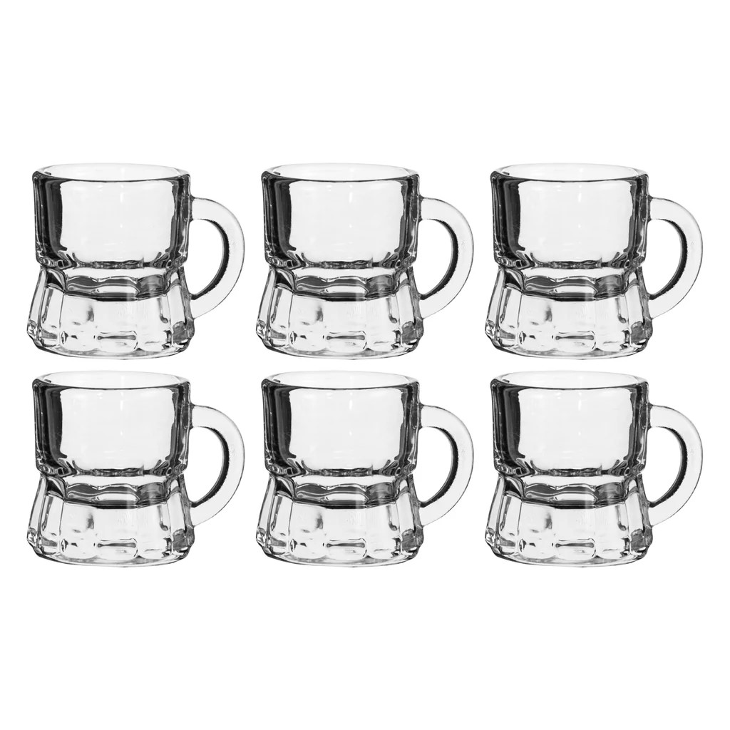 Tot Glass Set with Handle – 6pc (25ml, 45x50mm) - 10237