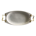 Platter 34X24X3Cm Oval With Gold Handles Bj2111020