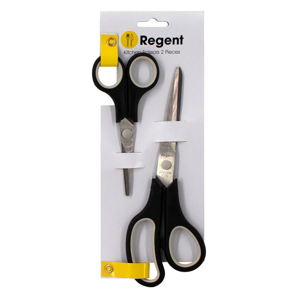 Scissors 2pc Set Black & Grey Regent 14549