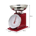 Kitchen Scale Mechanical Red – 5Kg Capacity - Regent - 28300