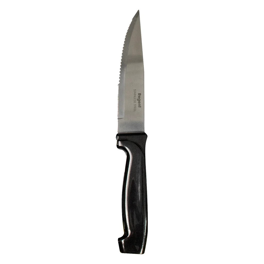 Steak Knife 4pc Jumbo With Black Handle Regent - 21326