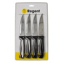 Steak Knife 4pc Jumbo With Black Handle Regent - 21326