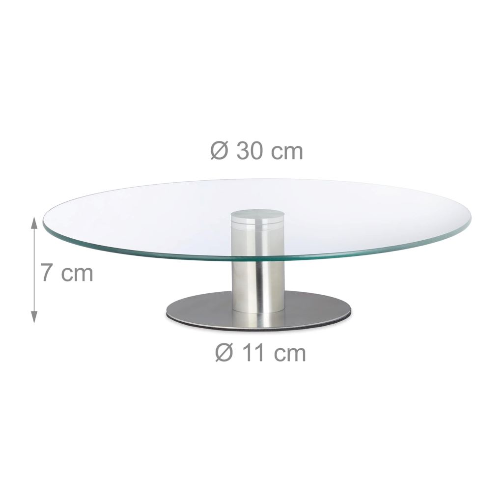 Cake Stand 32cm Round Rotating Glass Footed SD935-6