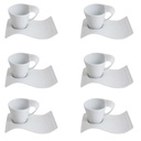 Cup & Saucer Set 12pc Porcelain Wave 2024-092