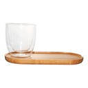 Cup 310ml With Wooden Saucer Double Wall Barista 10239