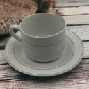 Cup And Saucer 12Pc Set With Gold Rim