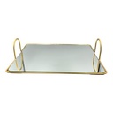 Tray 35X27Cm Mirror Wired Rectangular Frame And Handles Irm10302