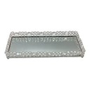 Tray 41X20X5Cm Mirror Beaded Rectangular Tray Irm10303