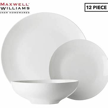 Dinner Set 12Pc Coupe Tribeca White Basics Maxwell Williams Fx0147