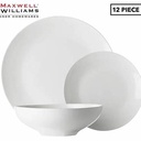 Dinner Set 12Pc Coupe Tribeca White Basics Maxwell Williams Fx0147