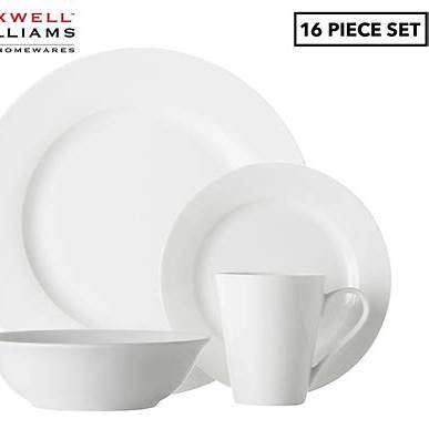 Dinner Set 16pc Cosmo Rim White Basics Maxwell Williams Fx0143