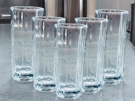 Tumbler 6pc 285ml Glass Hexagon - 8610