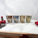 Mug 380ml Colourful With Gold Design Porcelain - 6035H