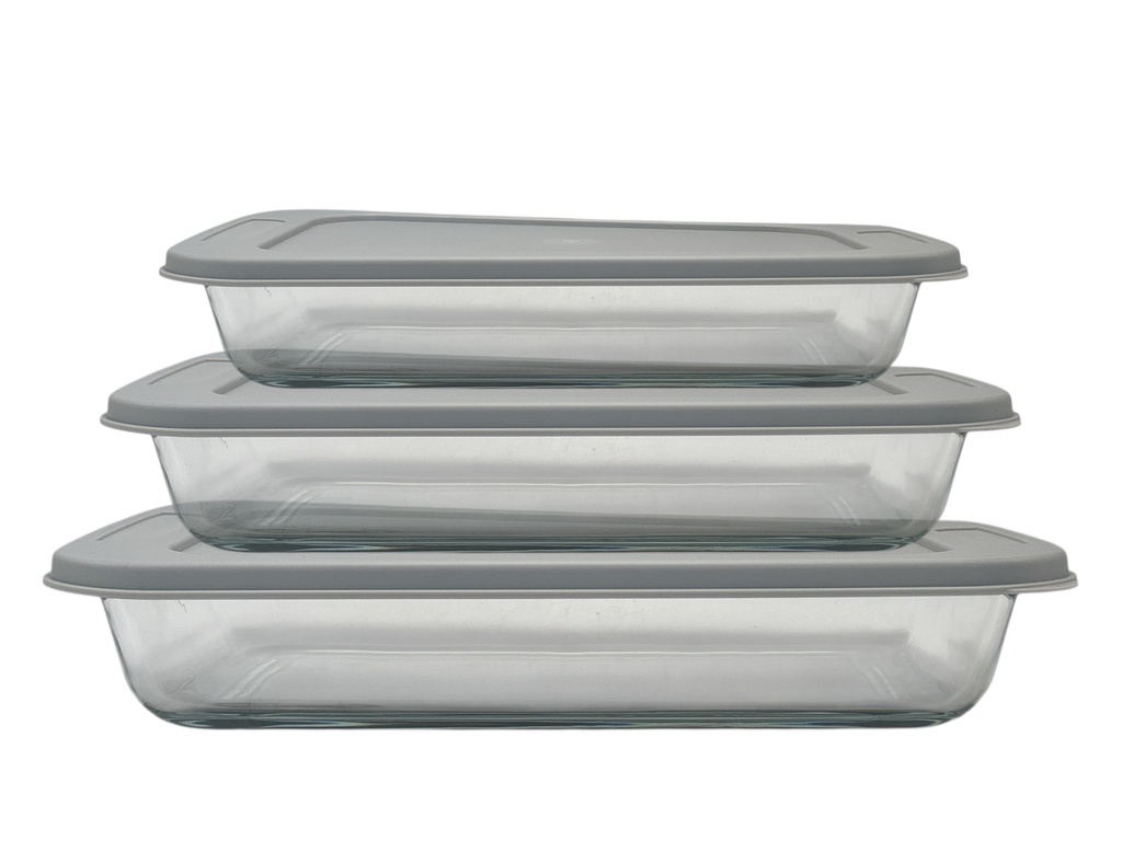 Casserole 1.6lt Borosilicate Glass With Grey Lid CH1123