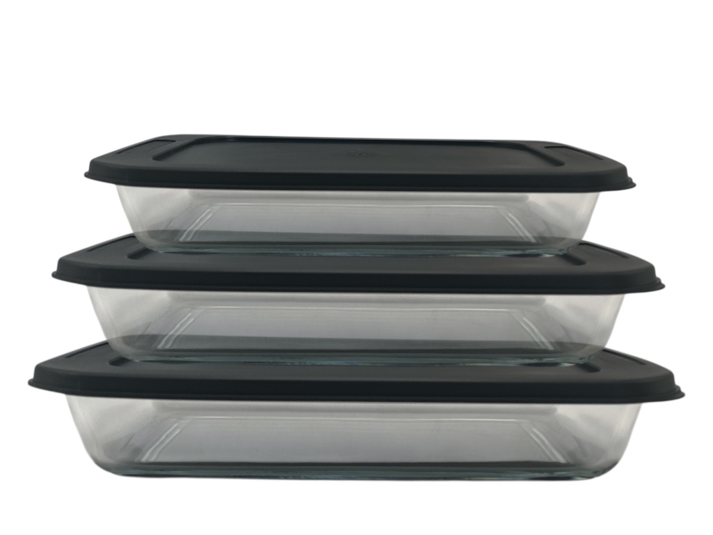 Casserole 2.2lt Borosilicate Glass With Black Lid CH1129