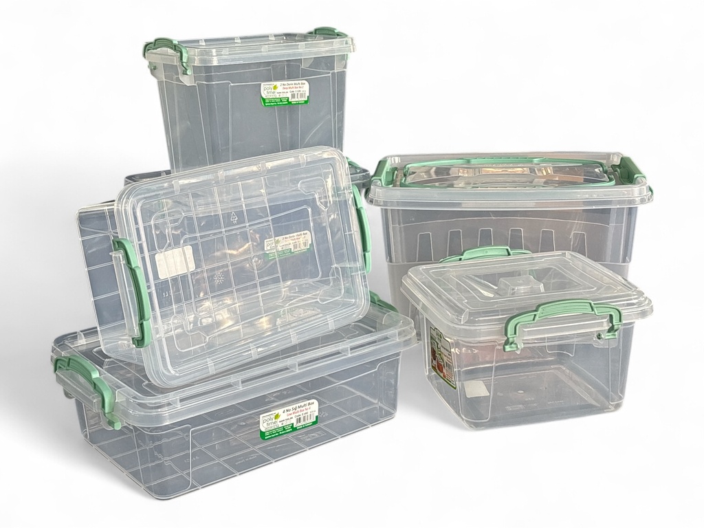 Storage Box 20x20x12cm 2.5lt Deep Multiuse Container Plastic With Lid E-622