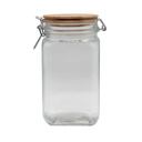 CANNISTER 23.5X10CM GLASS WITH CLIP TOP BAMBOO LID 27152