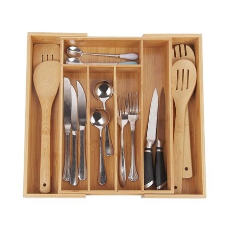 CUTLERY TRAY 34X29X5CM 5 DIVISION EXPANDABLE BAMBOO 5500002017/21010