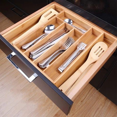 CUTLERY TRAY 34X29X5CM 5 DIVISION EXPANDABLE BAMBOO 5500002017/21010