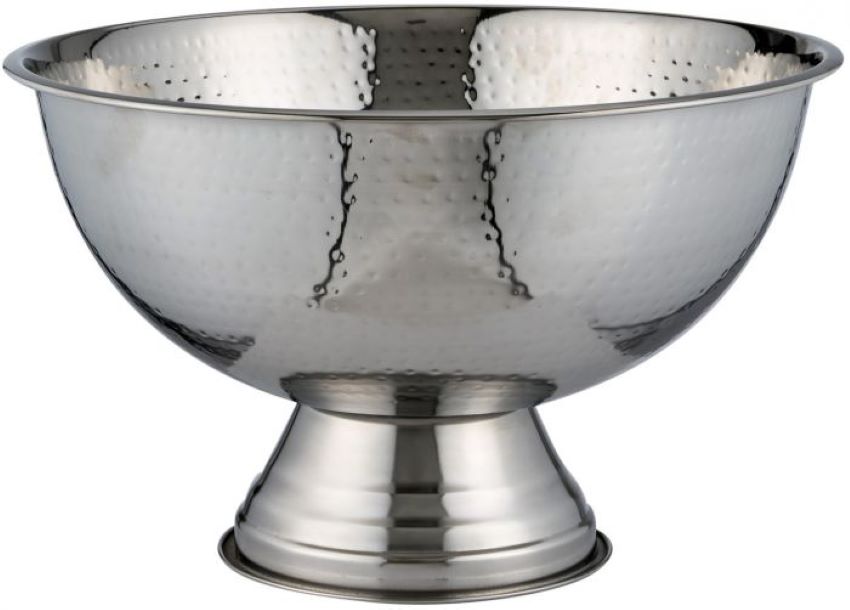 PUNCH BOWL 24X40CM SS HAMMERED 12299