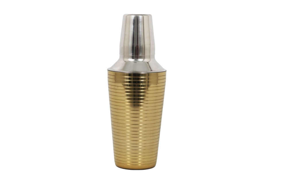 COCKTAIL SHAKER 500ML GOLD RINGS 13109