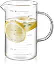 JUG 1L BORISILICATE GLASS WITH MEASUREMENTS 