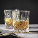 WHISKY TUMBLER 225ML 6PC CUT-GLASS RVT625