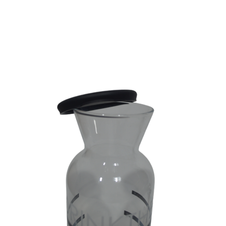 CARAFE 1260CC VILLAGE PRINTED WITH LID BLACK 43824