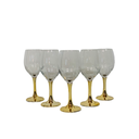 WINE GOBLET 6PC 310ML GOLD STEM/BASE RVT594