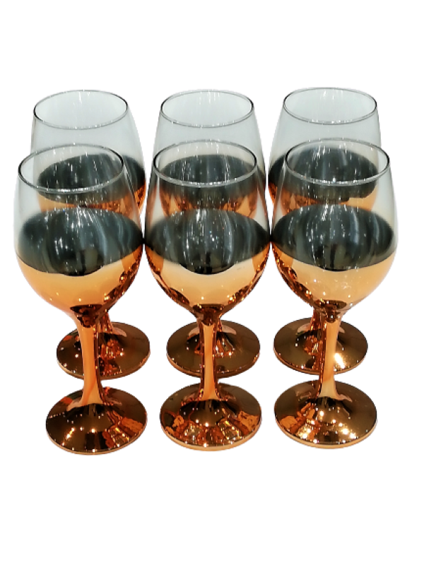 WINE GOBLET 6PC 310ML COPPER BASE RVT601