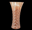 GLASS VASE 29.4CM D/PATTERN GOLD RVT386