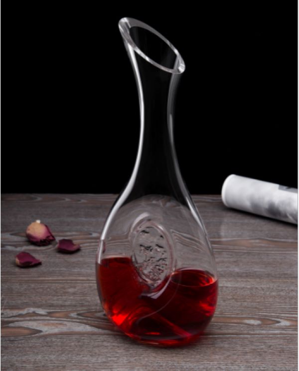 DECANTER 37CM W/HOLE CLEAR RVT009