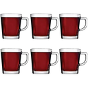 MUG 240ML 6PC SET SQUARE CLEAR GLASS RVT22-009  