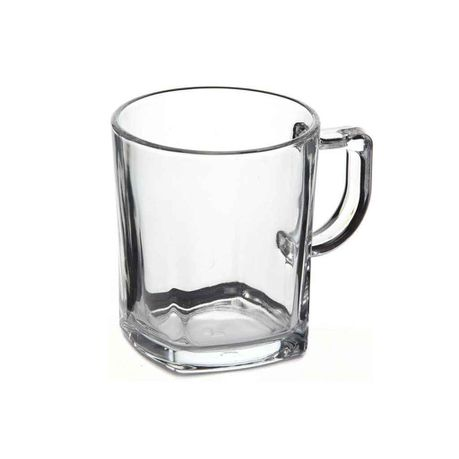 MUG 240ML 6PC SET SQUARE CLEAR GLASS RVT22-009  