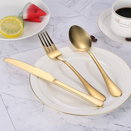 DESSERT SPOON 6PC GOLD TEARDROP 263