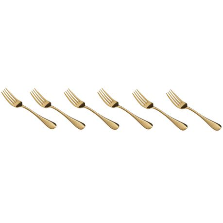 TABLE FORK 6PC GOLD TEARDROP 262