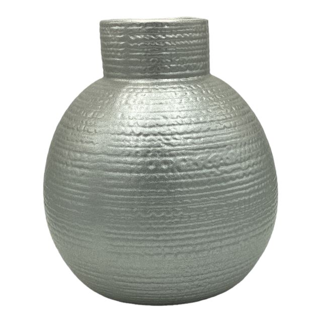 Vase AC 24X17Cm Textured Vase-Metallic