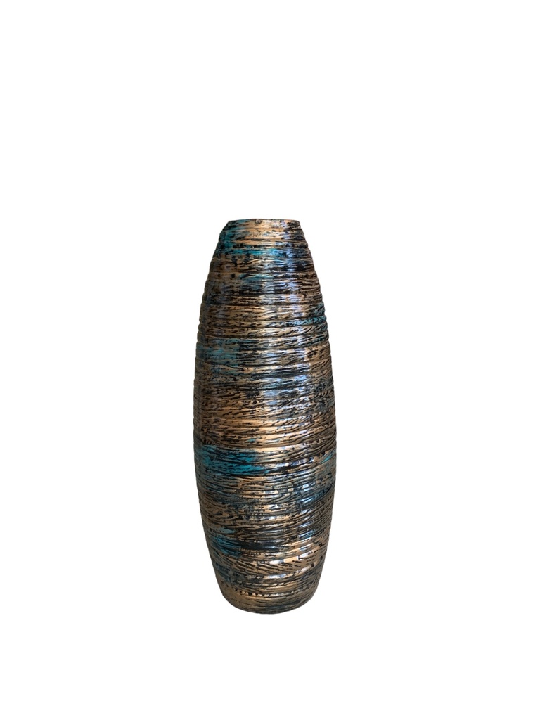 Vase AC 56cm Belly Grooved-Metallic