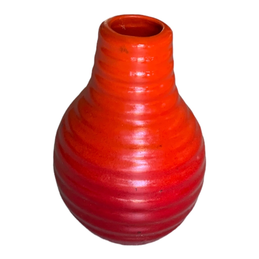 Vase Mcp 14.5X8Cm Ribbed Bud Bottle Metallic