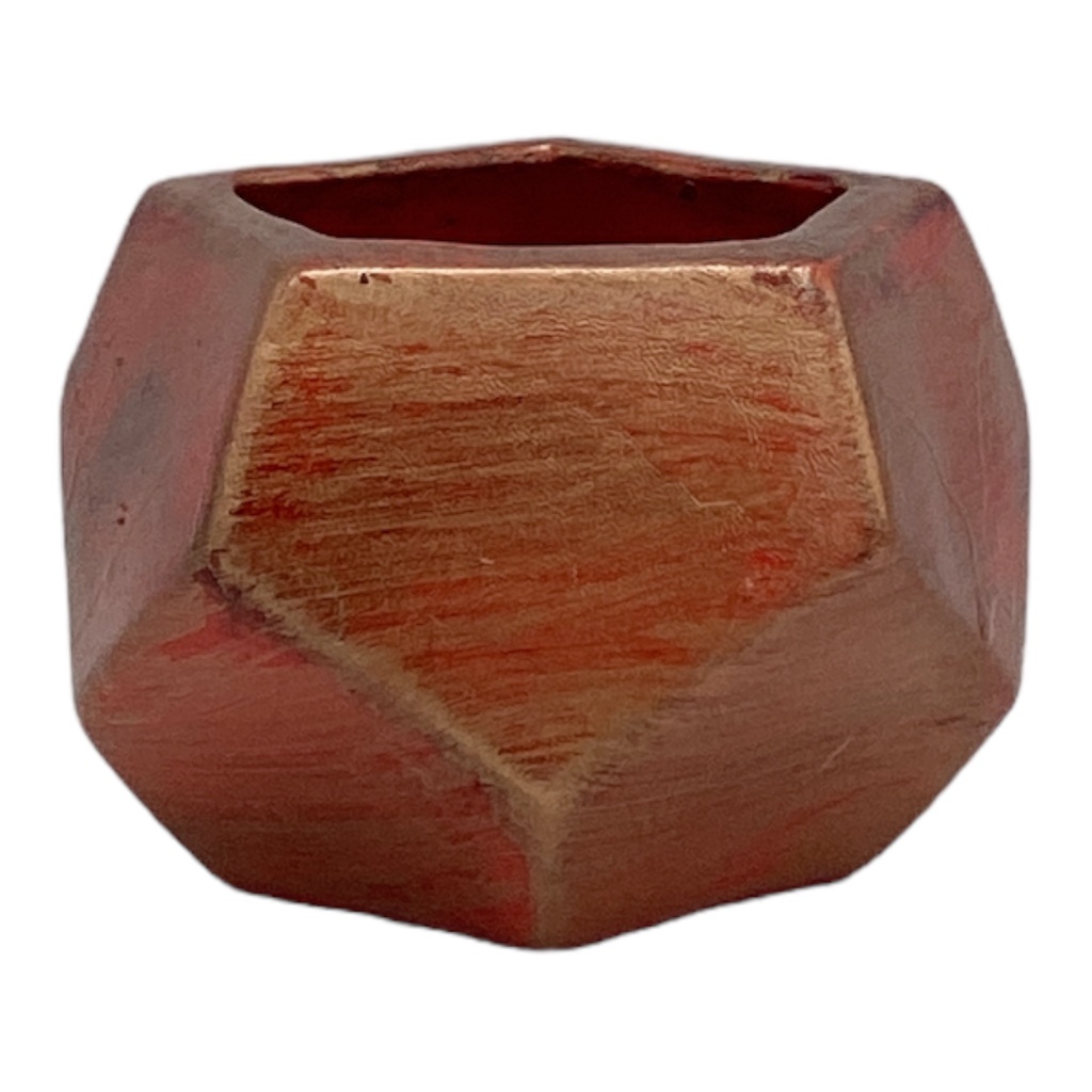 Vase AC 9x6cm Hexagon Mini Planter-Metallic