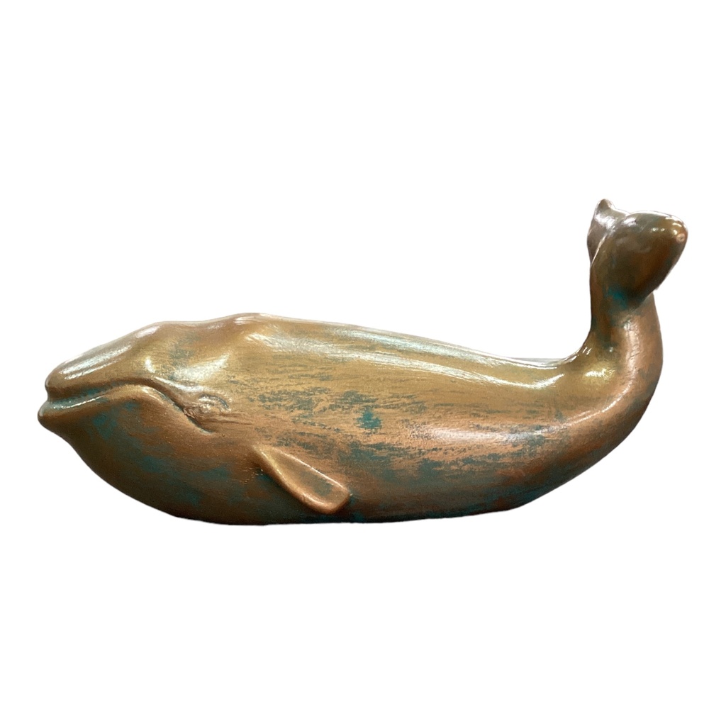 Decor Ornament 30x7cm Whale-Metallic