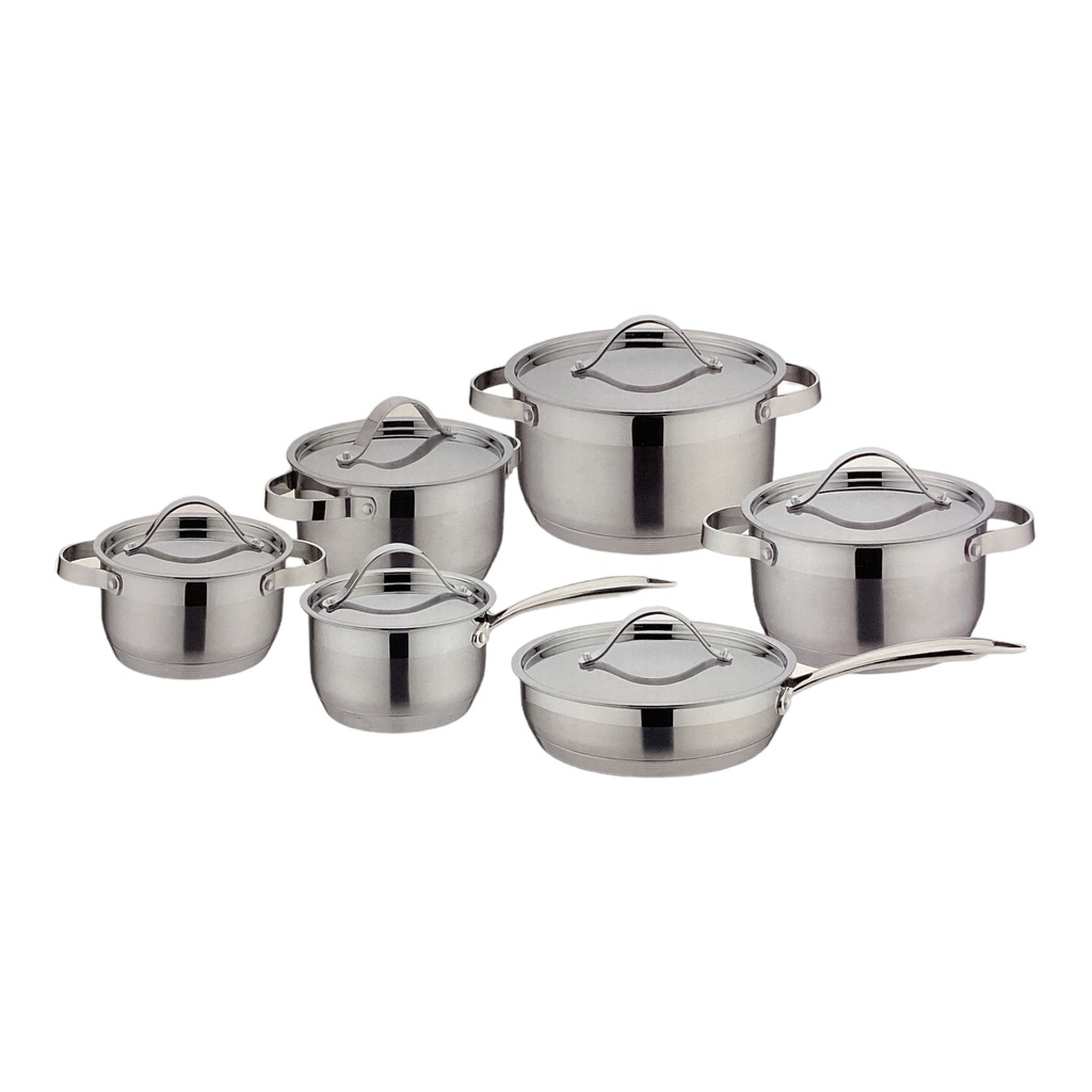 Pot Set 12pc Stainless Steel Dusseldorf Heavy