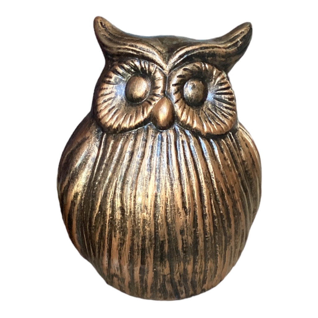 Decor Ornament 17x8cm Owl-Metallic