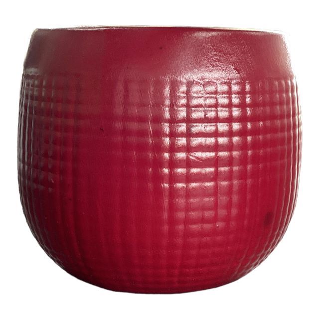 Planter AC 13x13cm Round Gingham Grooved-Base