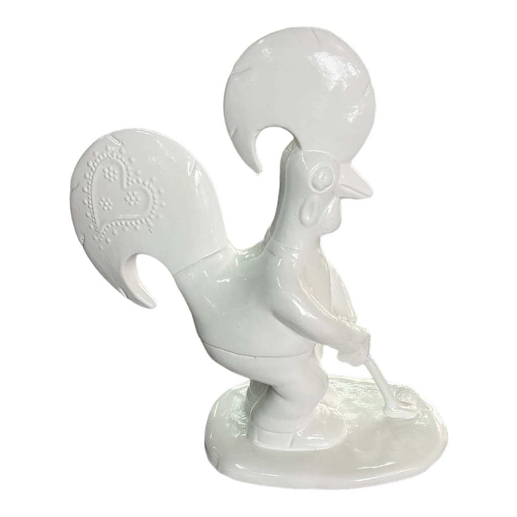 Decor Ornament AC 28x17cm Rooster Playing Golf-Base