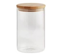 Canister 20.5x10cm Borosilicate Glass With Bamboo Lid-LXL-437